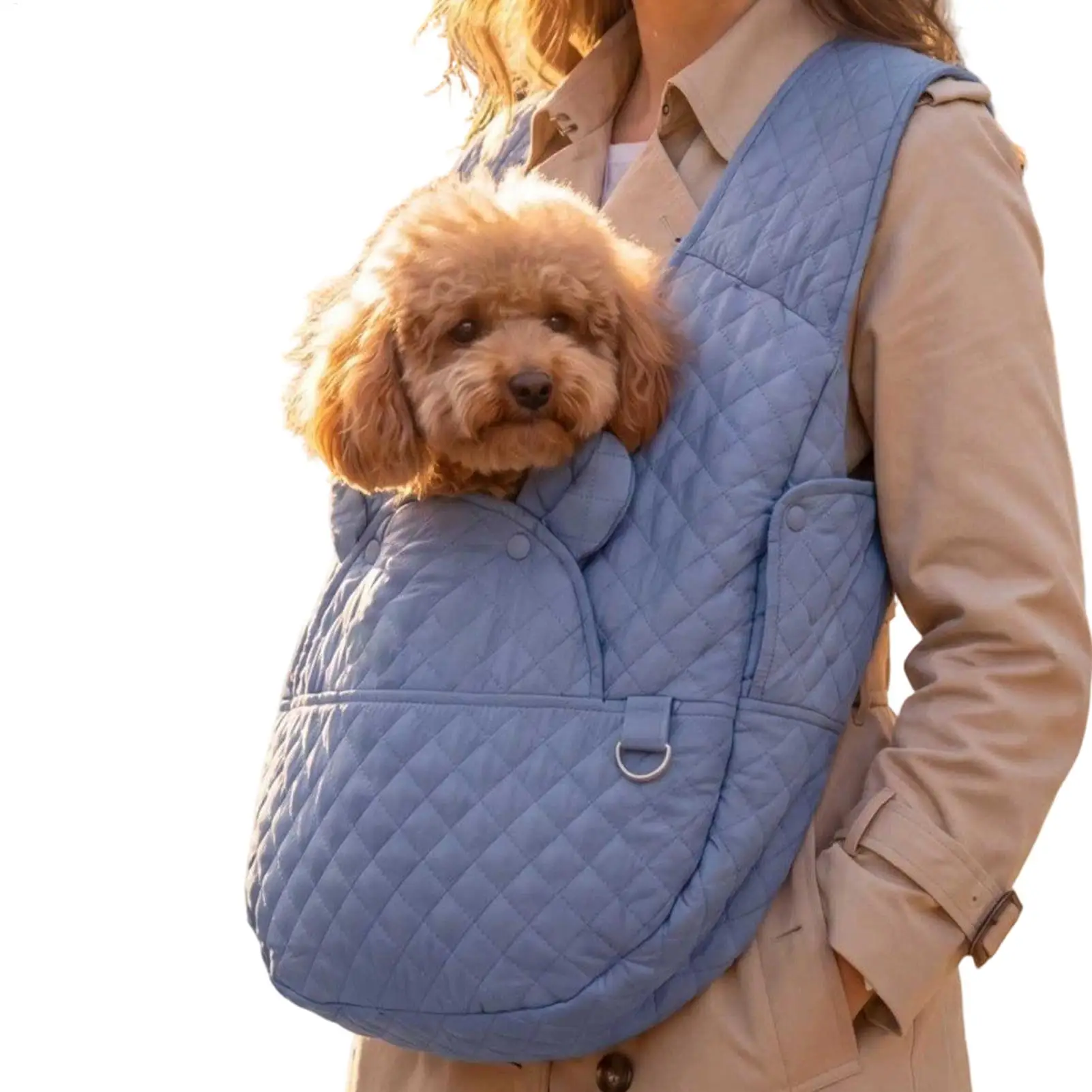 Front Dog Carrier Quilted Non-Slip Hands-Free Quick Release Bag Front Facing Dog Carrier for Home Hiking Camping Driving Walking