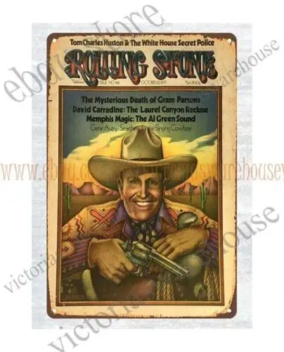 1 Stück, Wandposter-Plakette 1973 Gene Autry Western Cowboy Metall-Blechschild