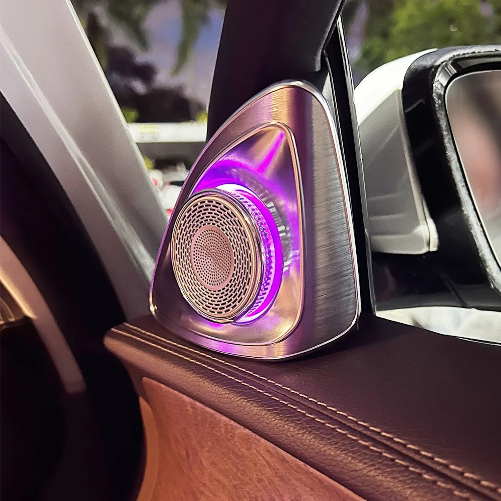Car 4D Rotating Tweeter Speaker Luminous Ambient Light Car Door Audio Tweeter for W222 2014-2020