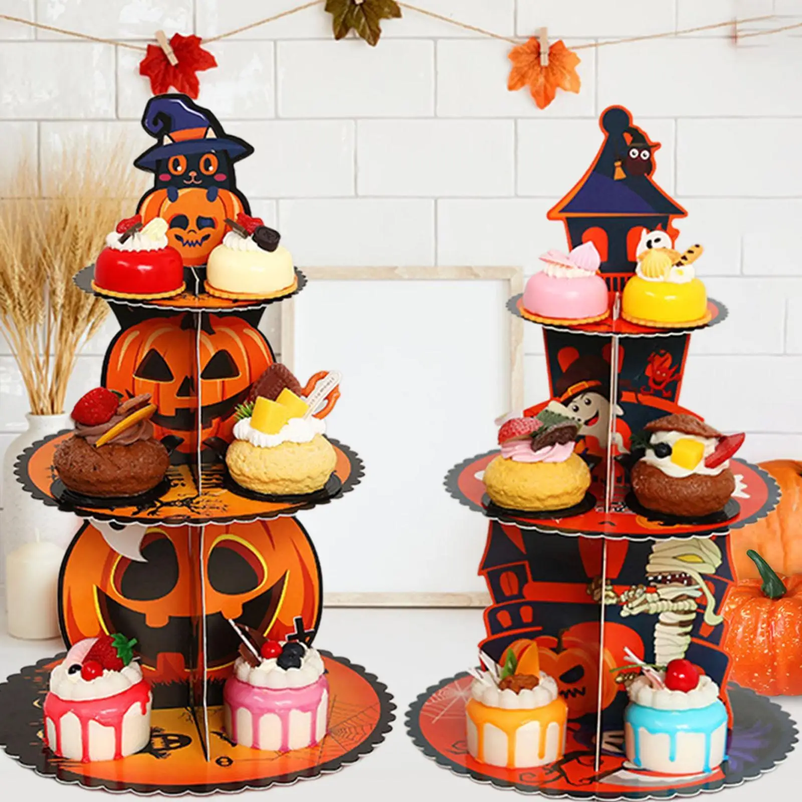 Halloween Cupcake Stand Decoration Serving Platter Pastry Stand Dessert Stand