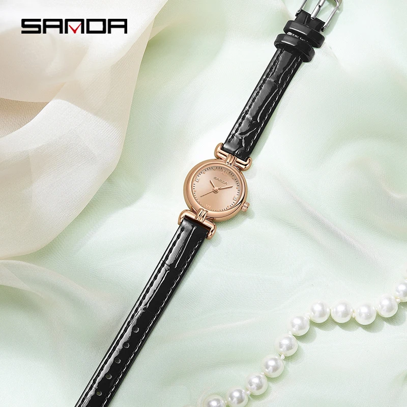 SANDA 1126 New Fashion Hot-selling Ladies Long Leather Female Watch ROMA Vintage Wristwatch Women Dress Watches Relogio Feminino