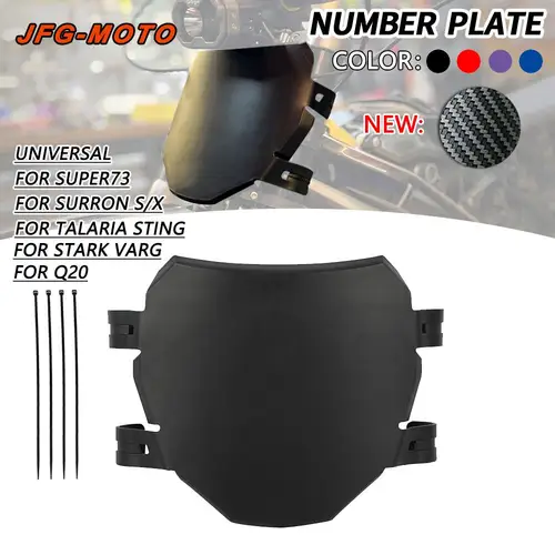 Placa de matrícula delantera para Talaria Sting Stark Varg, accesorios para motocicleta, placa de registro para bicicleta eléctrica Surron S/X Q20