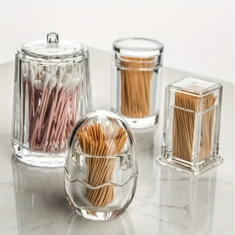 Toothpick Dispenser, Transparent Thickened Square Toothpick Box, Hard Acrylic Material Toothpick Holder, For Living Room