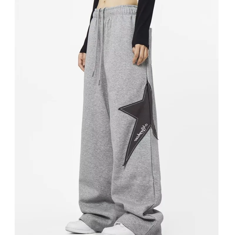 

Y2k Star Embroidery Baggy Pants Women High Street Wide Leg Sports Trousers Men Vintage Fashion Oversize Streetwear Sweatpants