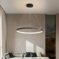 Modern Minimalist Decoration With LED Chandelier For Living Room Dining Room And Room Decoration With Circular Ring Chandelier