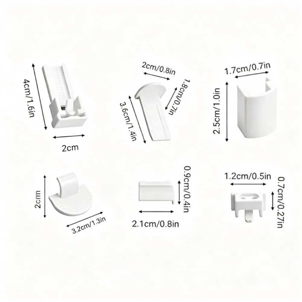 24-Piece No-Drill Pleated Shade Clamp Supports for Installing on Existing Roller Shutter Frames Without Modification