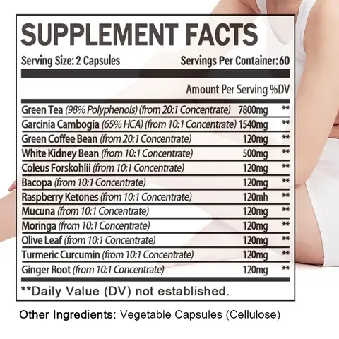 फैट बर्नर - वज़न प्रबंधन में सहायक, चयापचय को बढ़ावा देता है, सूजन से राहत देता है, रक्त शर्करा संतुलन में सहायक, 120 कैप्सूल 6 best sales वसा बर्नर गोलियाँ - №1