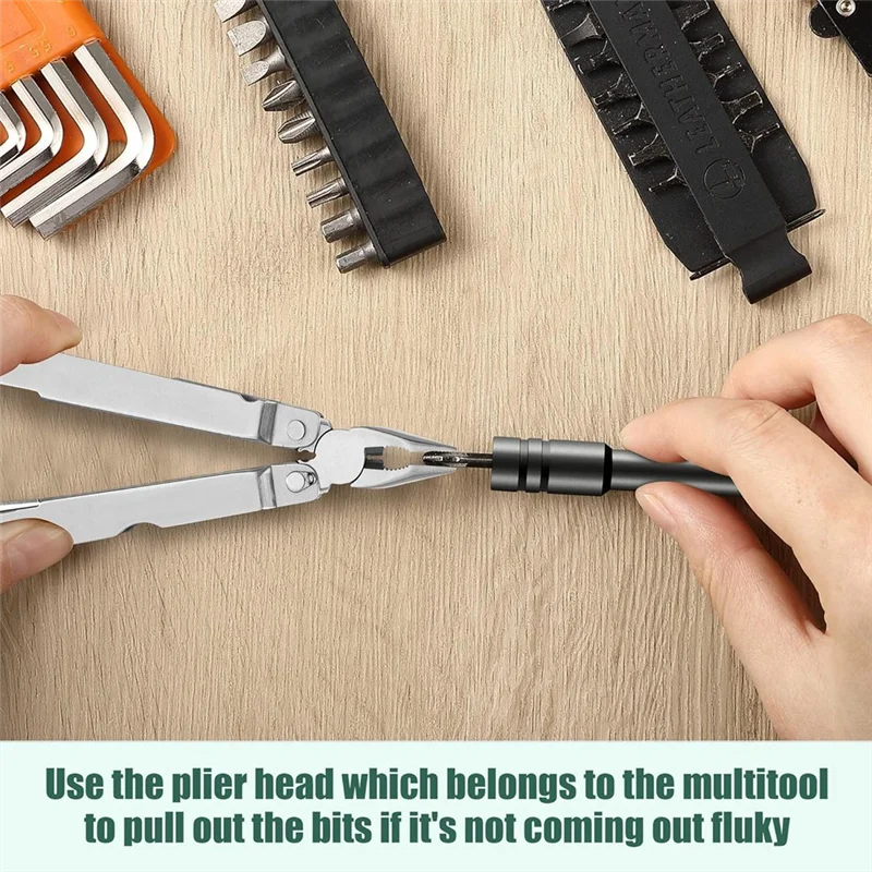 ABNO-Bit Driver Extender Add-On Accessory For Multi-Tools,1/4Inch Hex Bits Adapter For Leatherman,Surge,Wave Plus