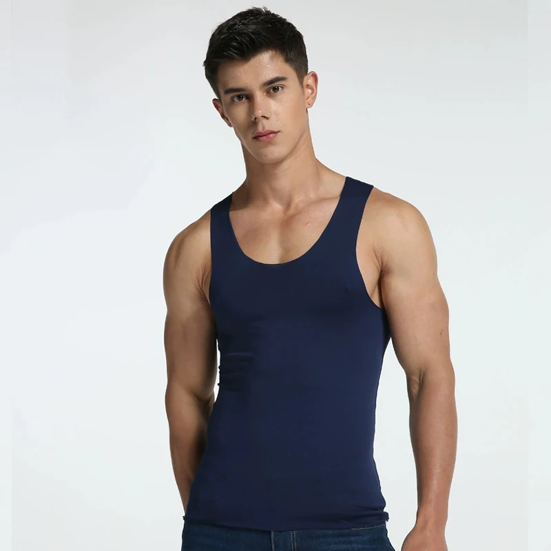 Summer Cool Men Vest Tank Tops Underwear Ice Silk Seamless Mens Undershirt Male Bodybuilding Fitness Sleeveless T-shirt Singlets