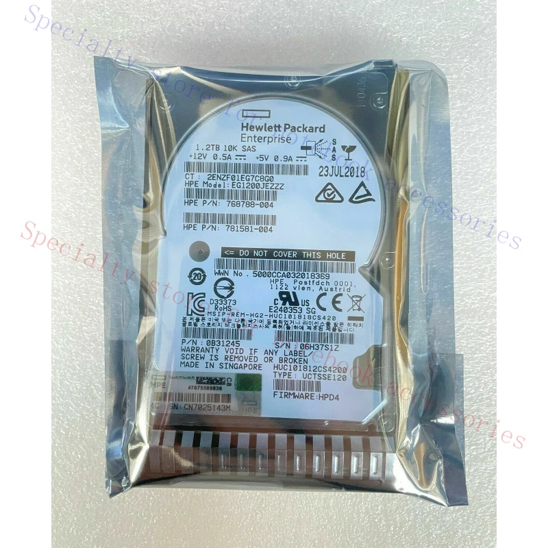 

R+ For HP 1.2TB 10K SAS 12G 2.5" HDD 781578-001 781518-B21 G8 G9 Hard Drive