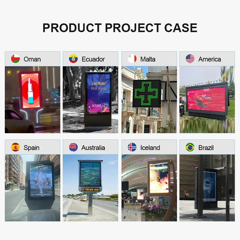 Attrezzatura pubblicitaria commerciale per esterni Video Street Display digitale impermeabile Pubblicità Mupi LED