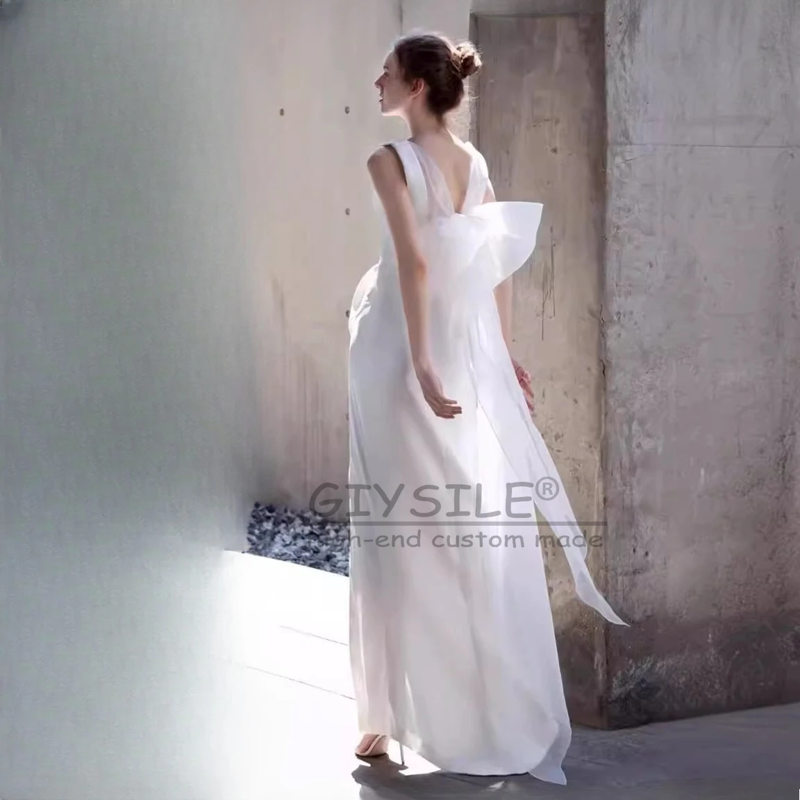 GIYSILE Customized French White Light Wedding Dresses Luxury 2025 New Bride Simple Banquet Evening Dress vestidos de novia boda