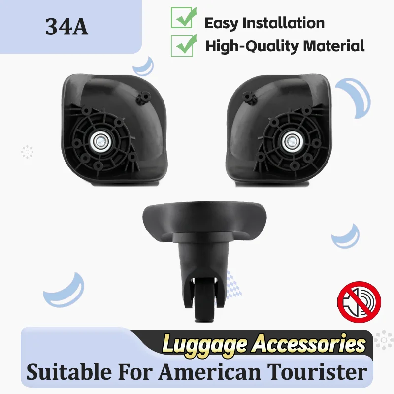 

For American Traveller 34A Suitcase Replacement Wheels Ultra-Quiet, Anti-Slip & Wear-Resistant + Universal Swivel Wheels