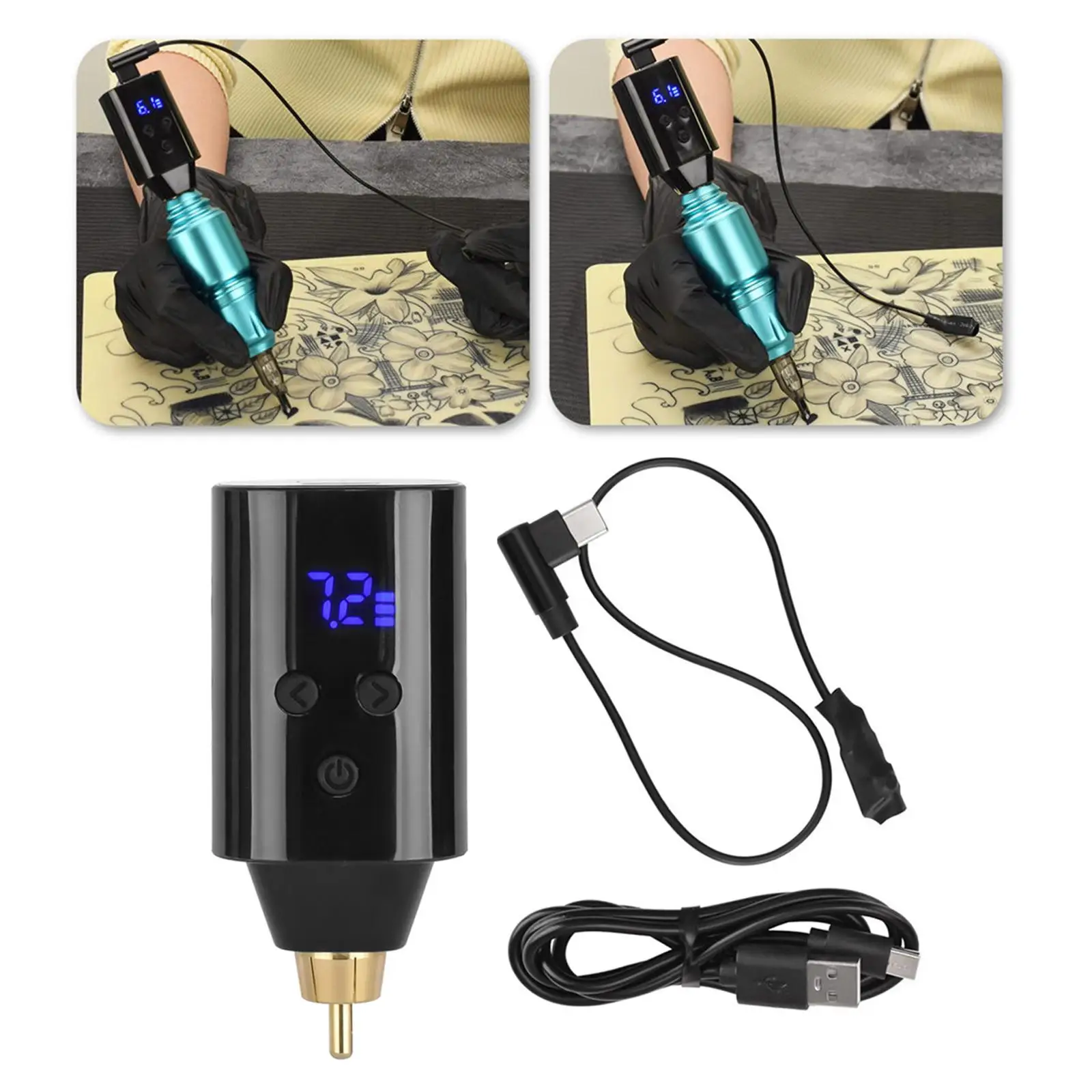 مزود طاقة، RCA، صغير، شاشة رقمية، قابلة لإعادة الشحن 1500 مللي أمبير في الساعة مع مفتاح تحكم محمول لآلة القلم للأدوات