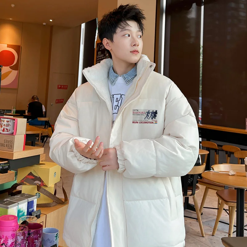 

Мужская зимняя утепленная хлопковая куртка на флисовой подкладке с воротником-стойкой, теплая, износостойкая, для подростков, повседневная одежда