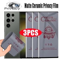 3 Stück matte Keramik Sichtschutz für Samsung S23 S22 S21 S24 Ultra S20 Fe S10 plus Galaxy Note 20 Ultra Anti-Spion-Film