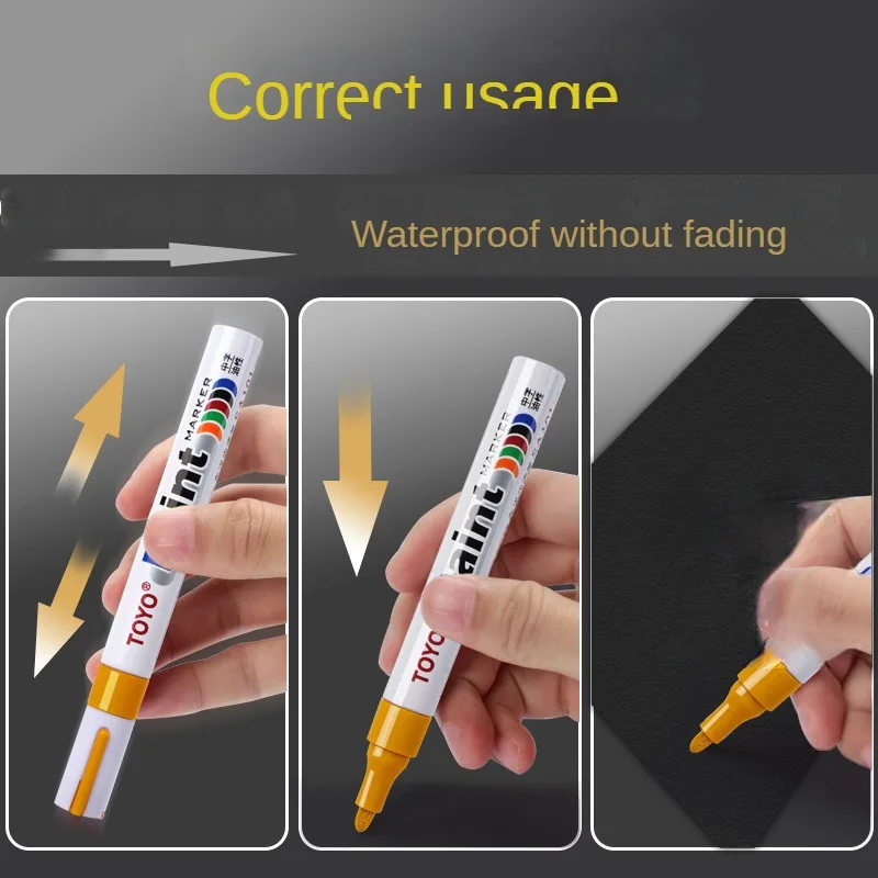 1 Stuks Waterdichte Auto \'S Wielband Olieachtige Streep Pen Auto Rubber Band Kleurrijke Permanente Verf Pen Graffiti Touch Up Verf Marker Pen