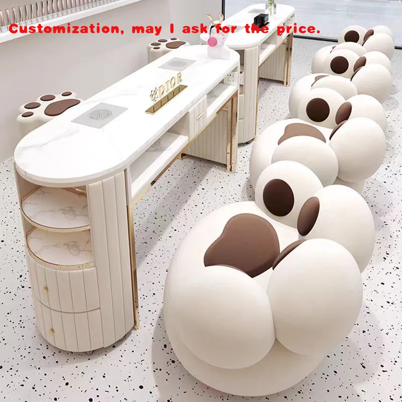 custom.Modern Professional Wood Manicure Table with Dust Collector Salon Nail Furniture Home Living Room or Mall Use