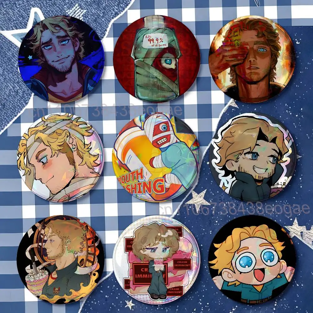 M-Mouthwashing Curly Custom Badges 75mm 44mm 25mm 32mm 58mm Hat Backpack Accessories Toys Collect Gifts Large