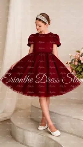 Red Flower Girl Dress For Wedding Tulle Puffy Bedding Knee Length Kids Birthday Party First Communion Ball Gowns Customized