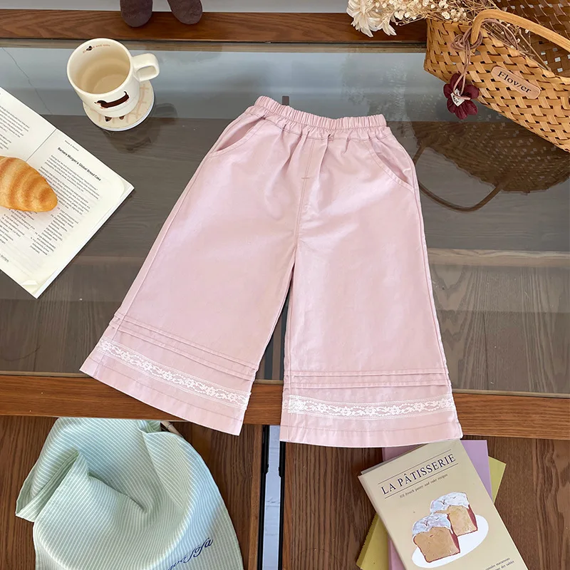 

Весенние брюки для девочек 2026 года: кружевные, широкие, с эластичным поясом, прямые, для малышей и детей