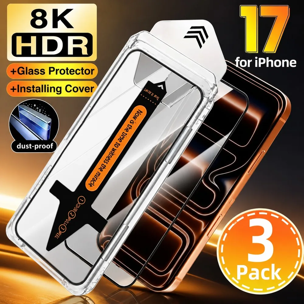 3 Stück Panzerglas für iPhone 17 17e Air Displayschutzfolie für iPhone 17 Pro 17 Pro Max Kratzfest Bruchsicher HD