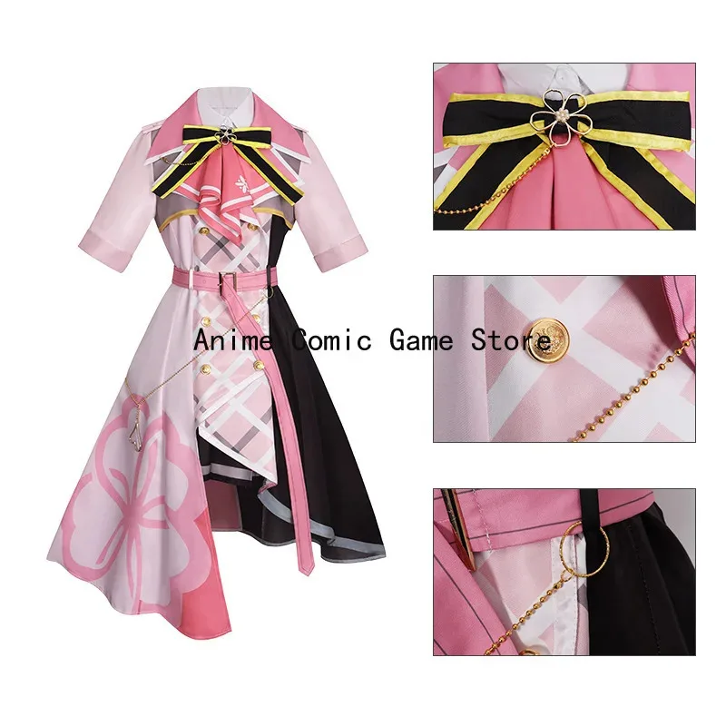 Yoisaki Kanade Pjsk أزياء تنكرية شعر مستعار أنيمي مشروع Sekai الملونة المرحلة تأثيري ملابس حفلات الهالوين للنساء