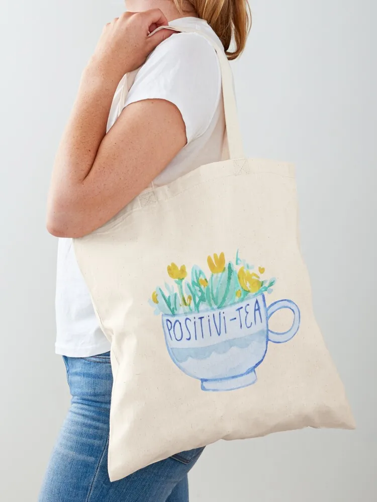 

Positivi-tea Tote Bag Fabric bag bag for beach bags woman 2025 reusable grocery bags