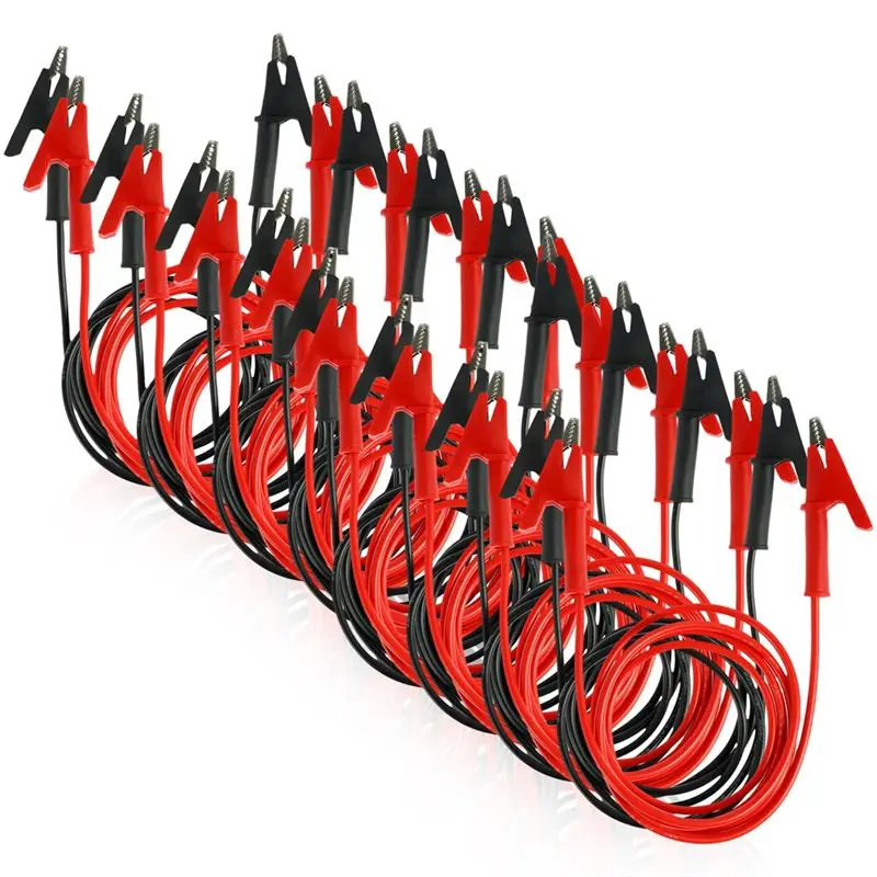 

Новый набор из 16 электрических зажимов типа «крокодил» с проводами 14 AWG, 2 цвета, тестовые кабели-перемычки 1 м/3,3 фута, кабели для электрических испытаний