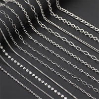 1m/lot Stainless Steel Cross O Chain Link For Women Men DIY Thin Bracelet Necklace Silver Color Punk Choker Jewelry Making