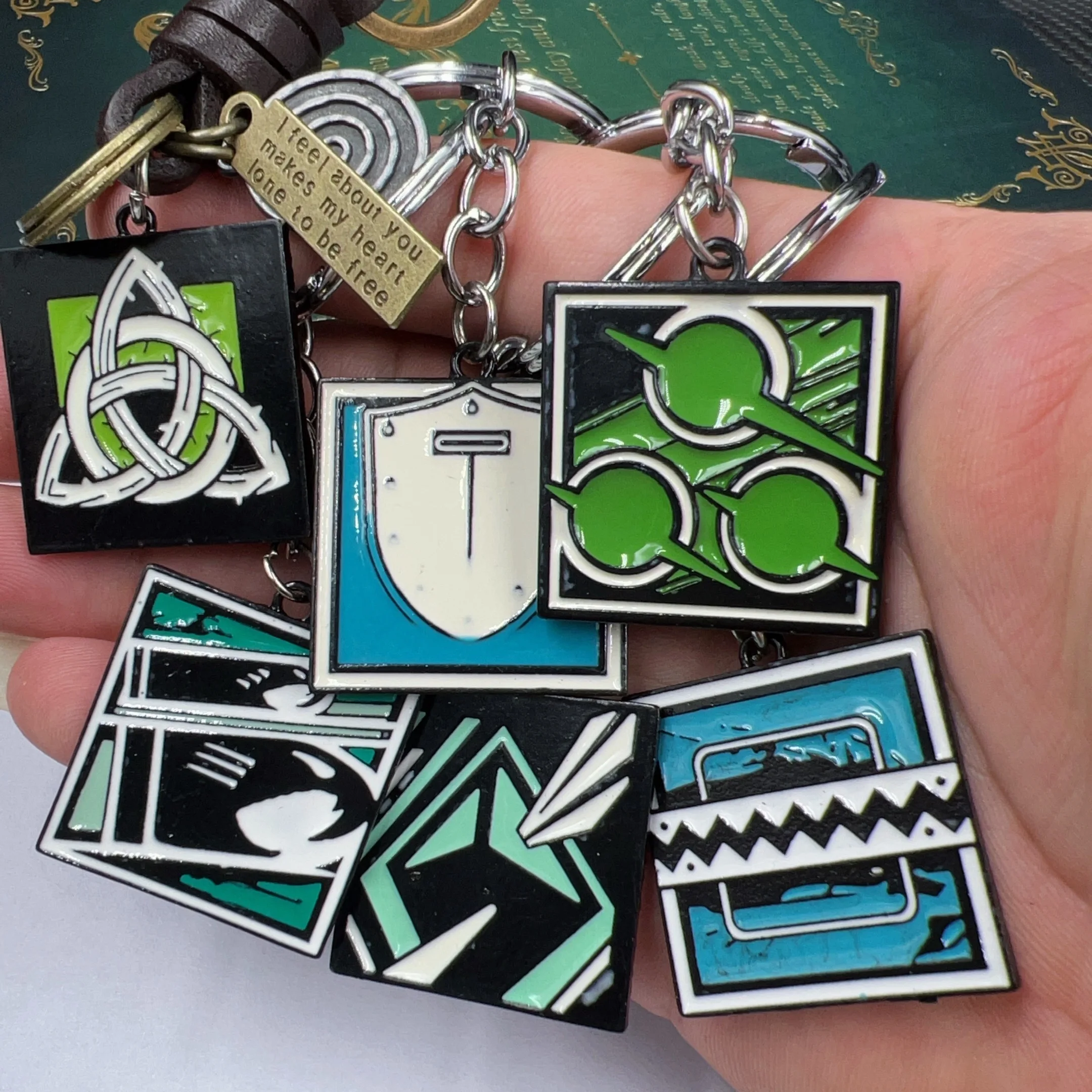 Rainbow Metal Enamel Keychain Six pcs Set Mutilcolor Key Ring