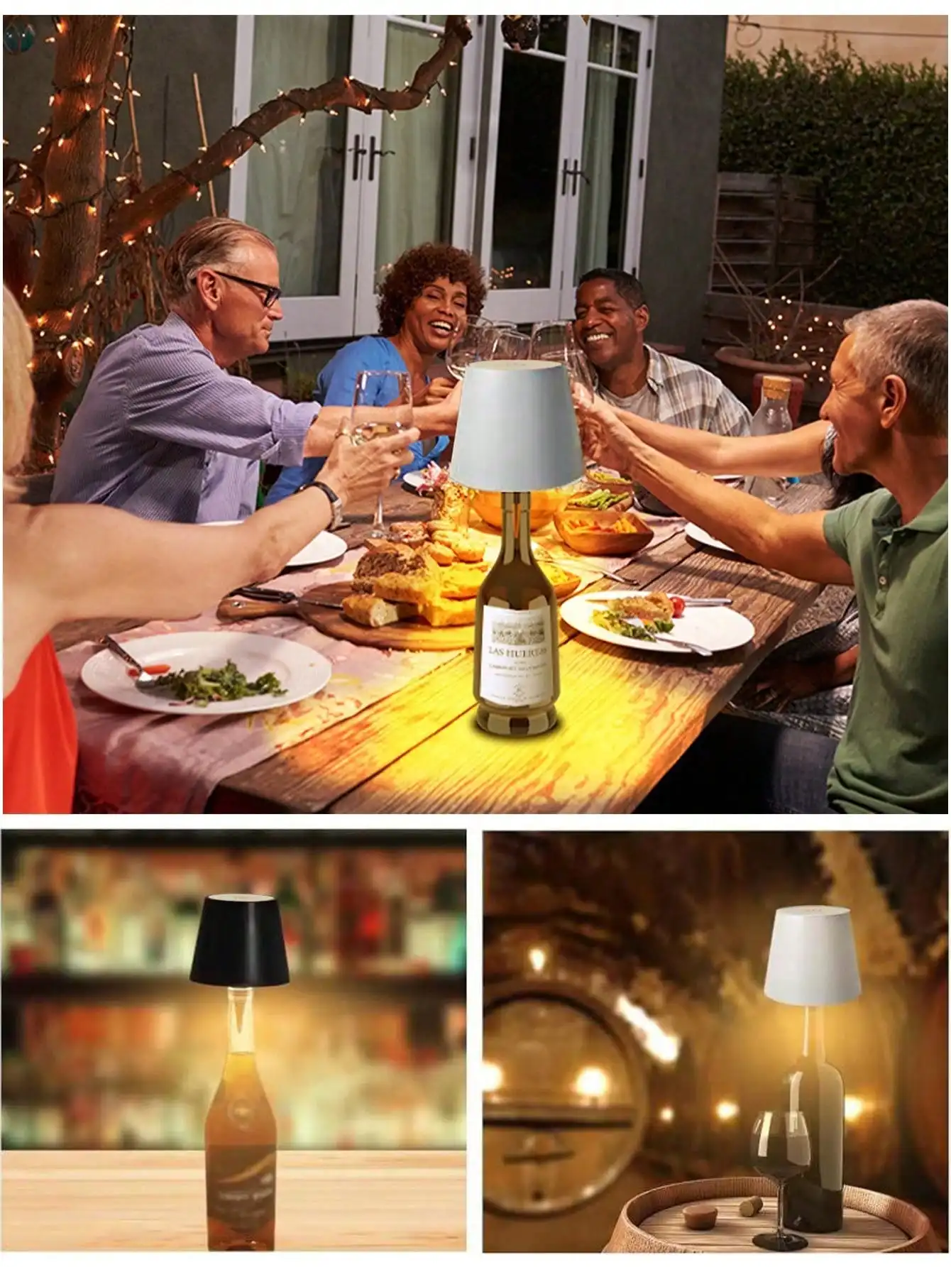 مصباح زجاجة النبيذ LED الإبداعي، ضوء ديكور ثلاثي الألوان قابل للتعتيم للمنزل والبار والمطعم #5