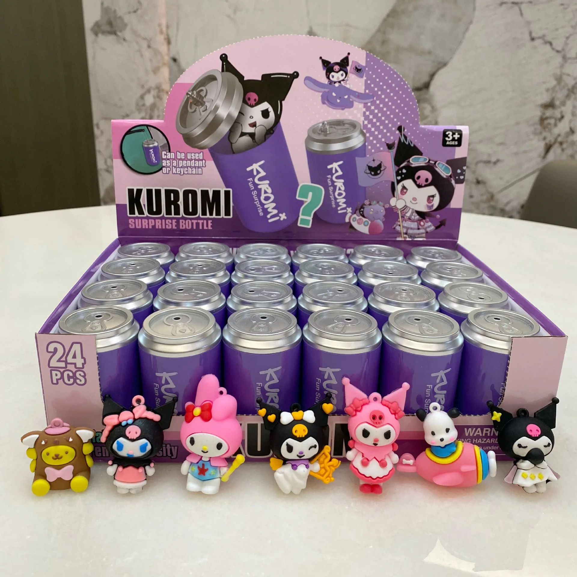 

Набор из 24 модных брелоков Sanrio: фигурки Стича и Капибары, креативные подвески для рюкзаков, коллекционные игрушки, открывалки для банок, подарок