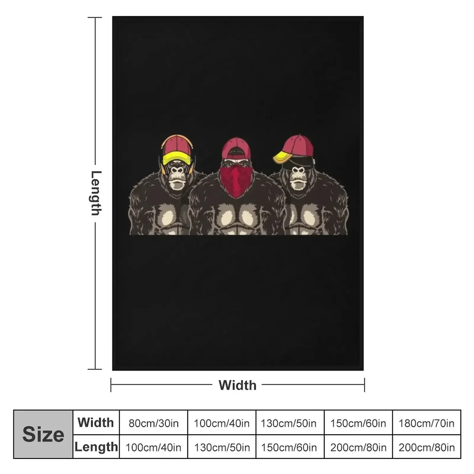 Three wise monkeys hear nothing speak see gamer Throw Blanket funny gift Custom Bed linens Large Blankets