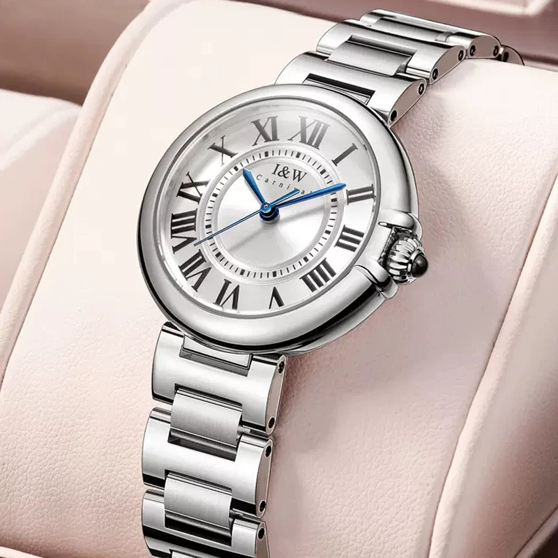 Montre à quartz en acier inoxydable argenté pour femme, marque de luxe célèbre, haute qualité, montres de sport à la mode, carnaval