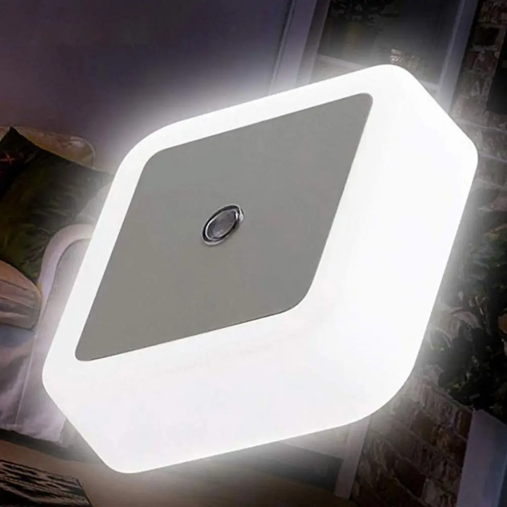 LED Night Lamp 110V/0.5W Square LED Lamp Compact Illumination  Convenient Light Sensor Control Square Night Lamp