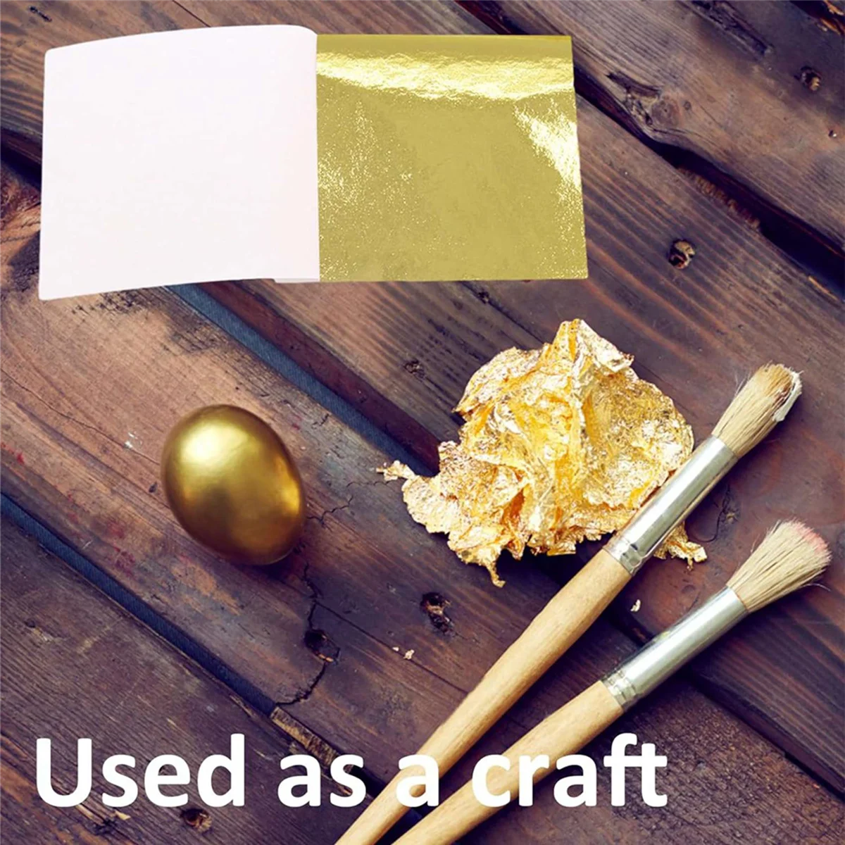2025 New 400 PCS Gold Sheets Gold Foil for Art Gilding Flakes Multipurpose Gold Leaves Flakes Gold Flakes 8.5 X 8 cm