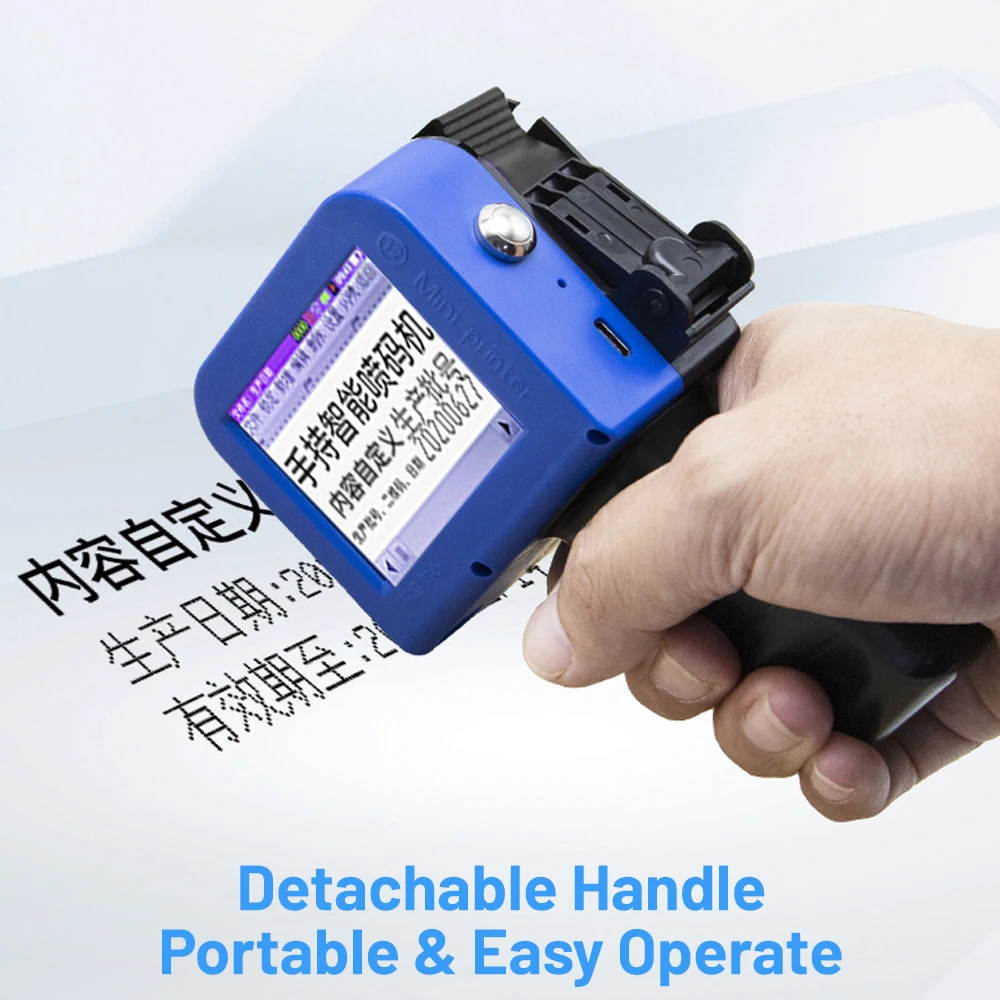 Imagem -04 - Yunduan Mini Handheld Inkjet Impressora Ink Kit Código de Barras qr Data de Validade do Logotipo Tampa Multilíngue Máquina de Codificação Térmica Portátil 12.7 mm