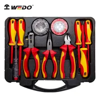 WEDO High Quality Diagonal Cutting Pliers Wire Stripper 6'' Adjustable Wrench Insulated tool kit S2 Magnetic Screwdriver Set