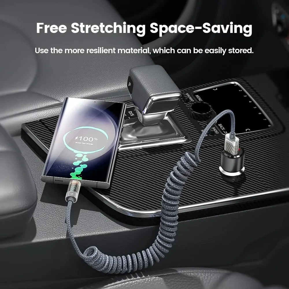 Toocki USB Type C Cable 66W Display 6A Fast Charging Charger Transparent USB C Cable Data Cord For Huawei Xiaomi Samsung Realme image 6