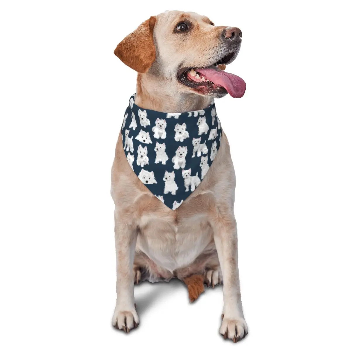 West Highland White Terrier Dog Pet Scarf Cute Westie Puppy Soft Dog Cat Bandanas Creative Triangle Bib Pet Accessories