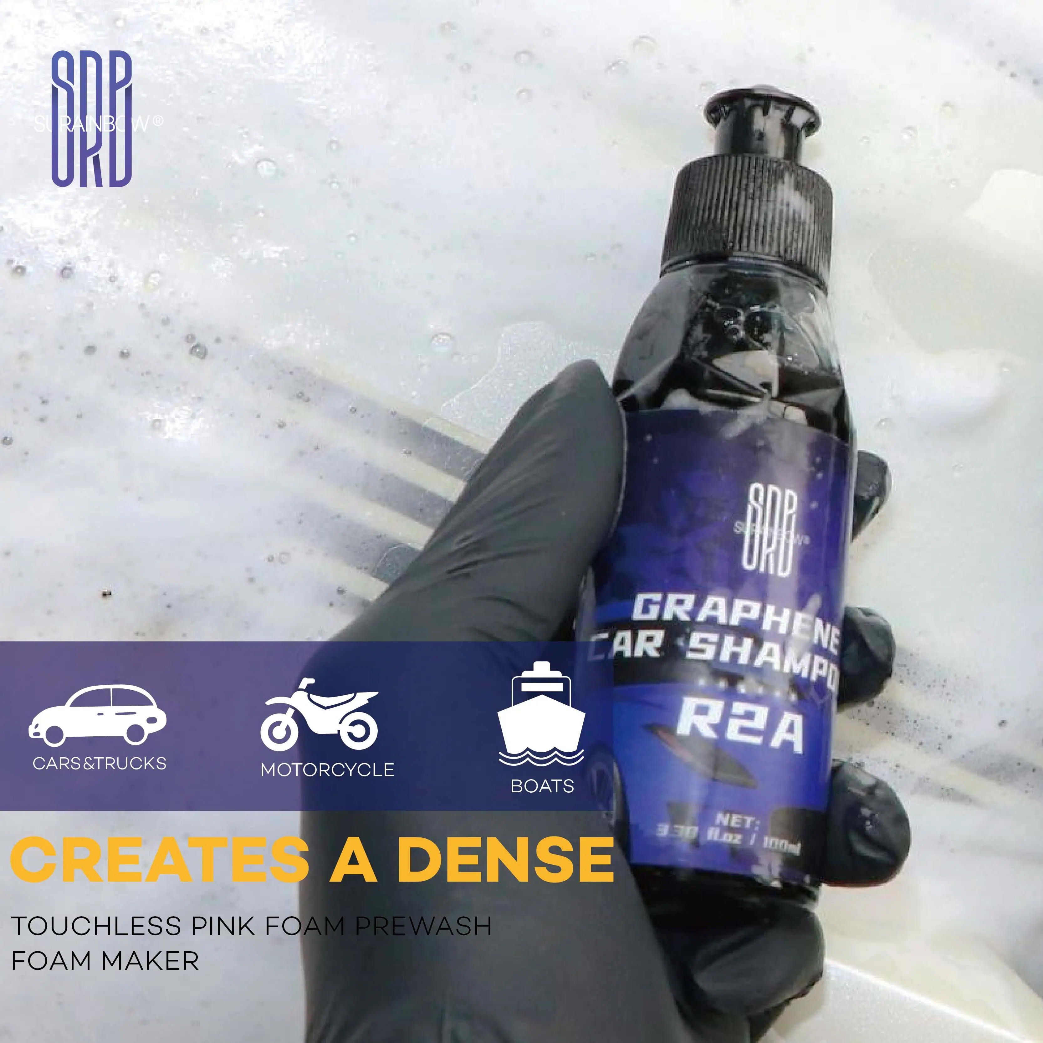 Graphene Shampoo - Ceramic Coating Infused Car Wash Soap - Powerful Cleaner & Protection In One Step - High Suds For Foam Cannon