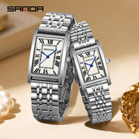SANDA1150 New Couple Watch Fashionable and Elegant Rectangular Dial Waterproof Luxury Brand Business Men and Women Lover Gift