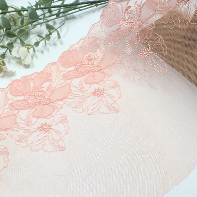 31Yards Floral Embroidered Lace Trim Mesh Tulle Lace DIY Craft Clothes Bra Underwear Dress Sewing Fabric for Clothing Sewing