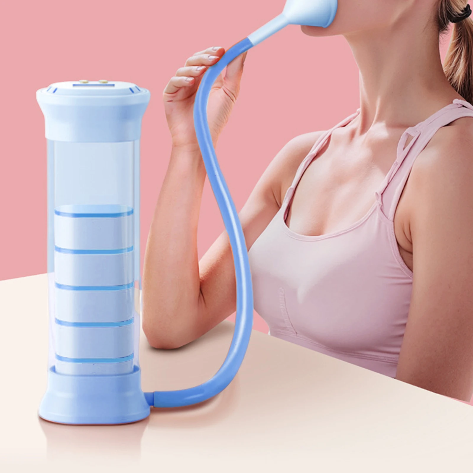 Breathing Dumbbell Trainer Abdominal Muscle Trainer Deep Breathe Exercise Lung Capacity Adjustable Practical Abdominal Exerciser