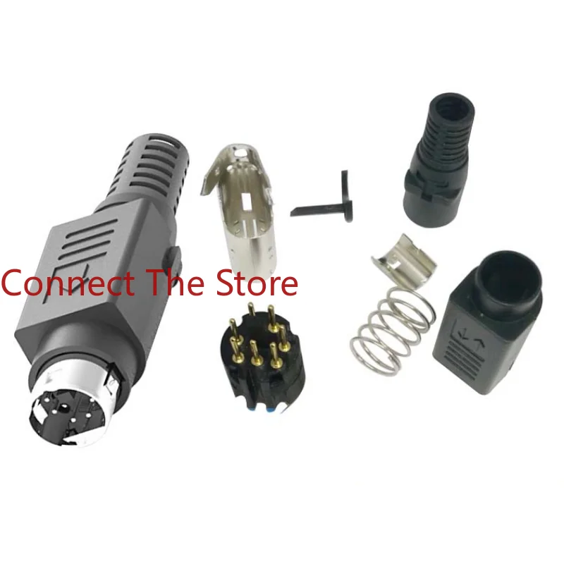 2PCS Supply MINI DIN 7PIN Assembly Eight-piece LOCK  Self-locking  Connector Small 7P.