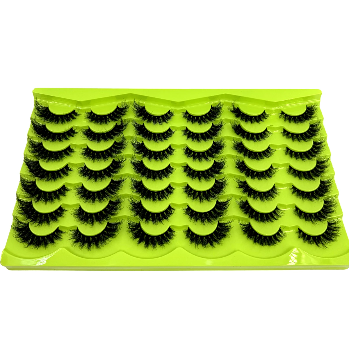 ふわふわで繊細な天然羽根の軽量効果つけまつげを備えた3D人工ミンクファー21ペア