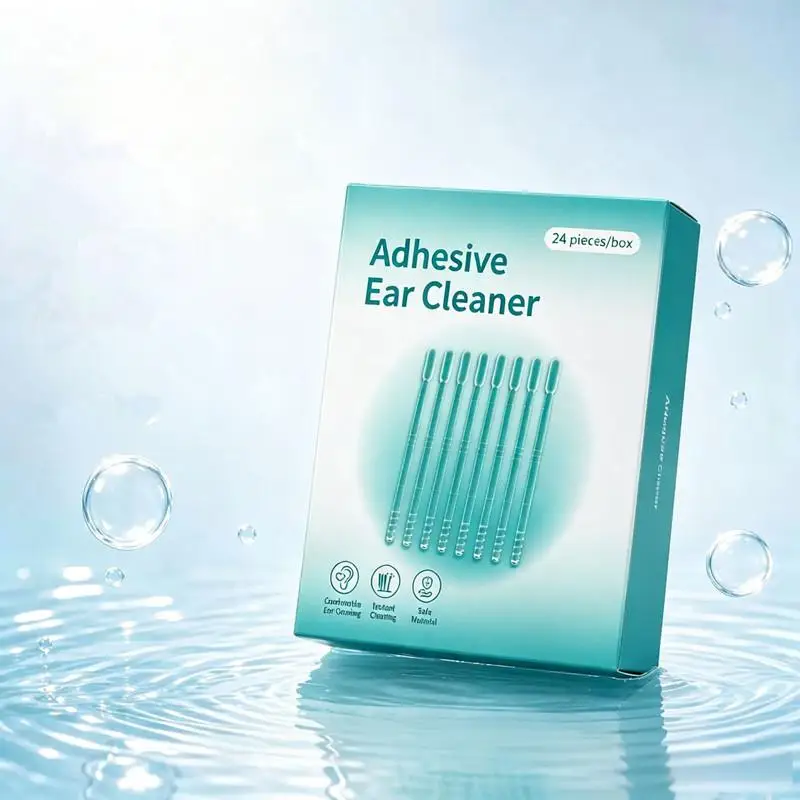 New 24 Pcs Reusable Earwax Removal Swabs Sticky Ear Cleaning Stick Adhesive Ear Pick Soft Ear Cleaning Tools For Gentle Care