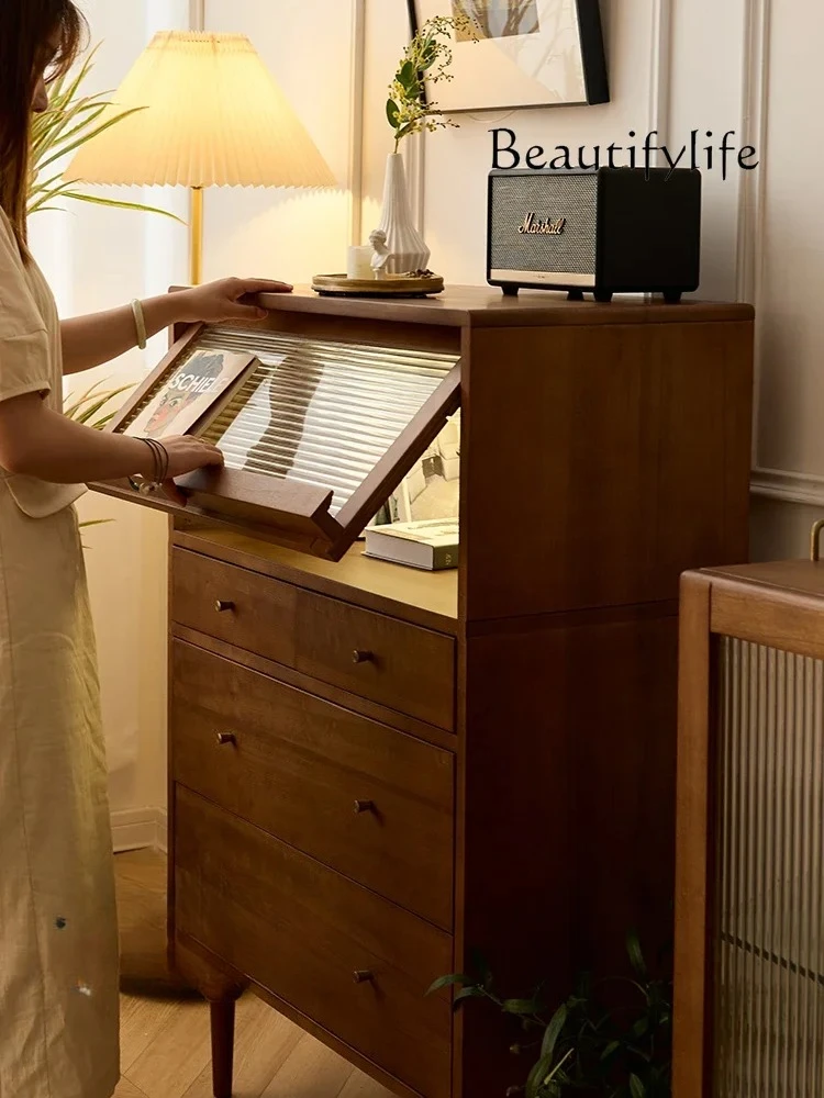 

muebles para hogar American-Style Antique Solid Wood Chest of Drawers Household Minimalist Storage Cabinet