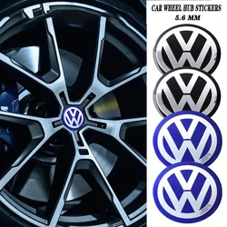 4Pcs 56/60/65MM Wheel Center Cover Stickers Hub Cap Auto Accessorie For  VW GTI Polo Golf Passat Scirocco Tiguan Jetta T-ROC GTD